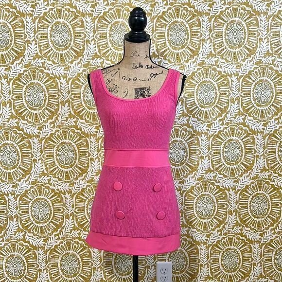 SHAN Swimwear Dahlia Textured Sleeveless Swim Mini Dress in Rose Pink $430 Sz 8 - Picture 6 of 16